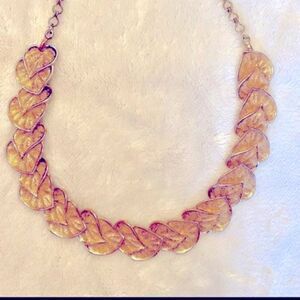 ✨ - Vintage “gold” leaf necklace, has long chain and could be reversible